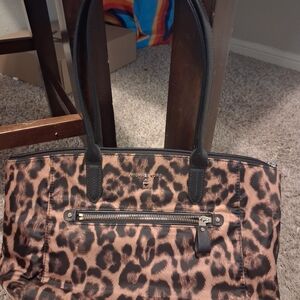 Michael Kors Tan and Black Animal Print Tote